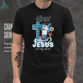 Miami Marlins Baseball T Shirt Billy The Marlin Mascot Jesus in my Heart Christian Fan T Shirt