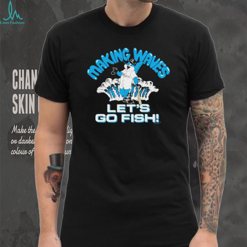 Miami Marlins Billy the Marlin Making Waves Let’s Go Fish T Shirt