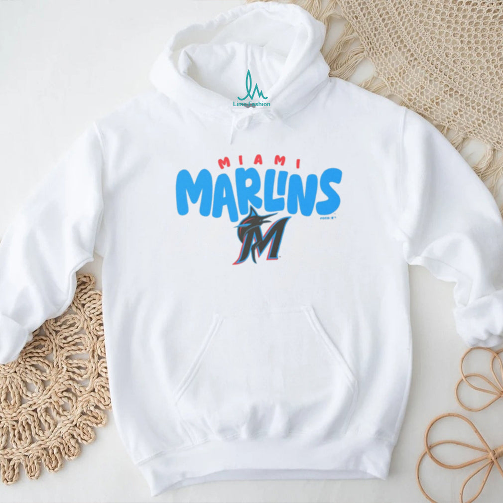 Miami Marlins Classic Bubble Font Heather Grey T shirt