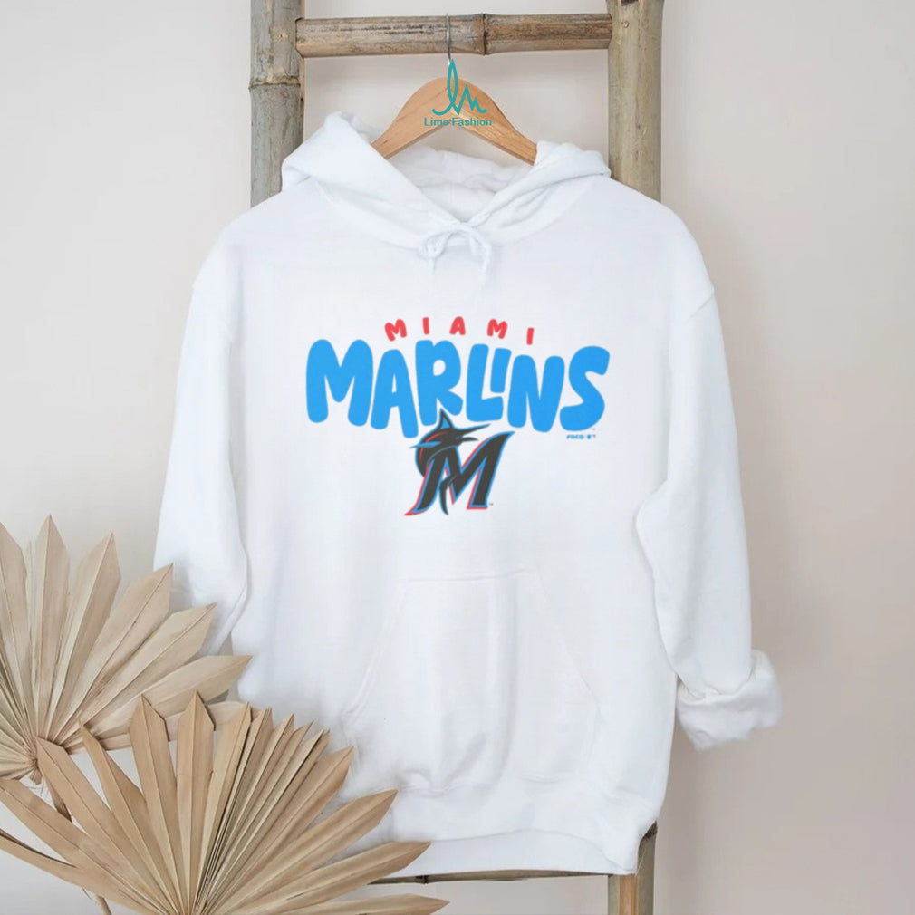 Miami Marlins Classic Bubble Font Heather Grey T shirt