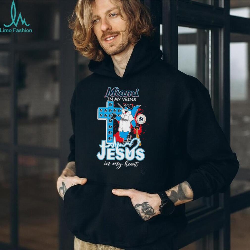 Miami Marlins “Miami In My Veins, Jesus In My Heart” Christian MLB Fan T Shirt