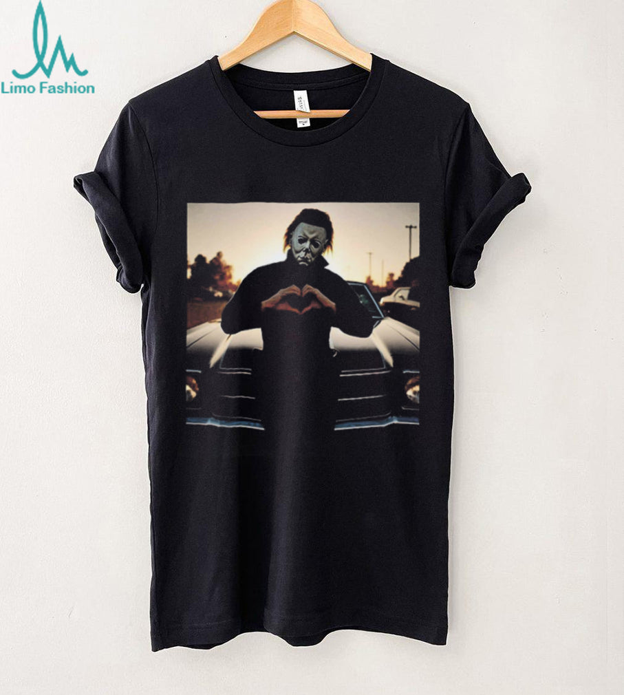 Michael Myers Heart Hands Slasher Movie Parody T Shirt