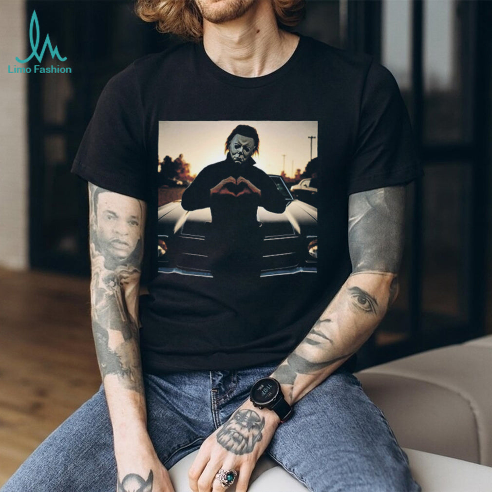 Michael Myers Heart Hands Slasher Movie Parody T Shirt