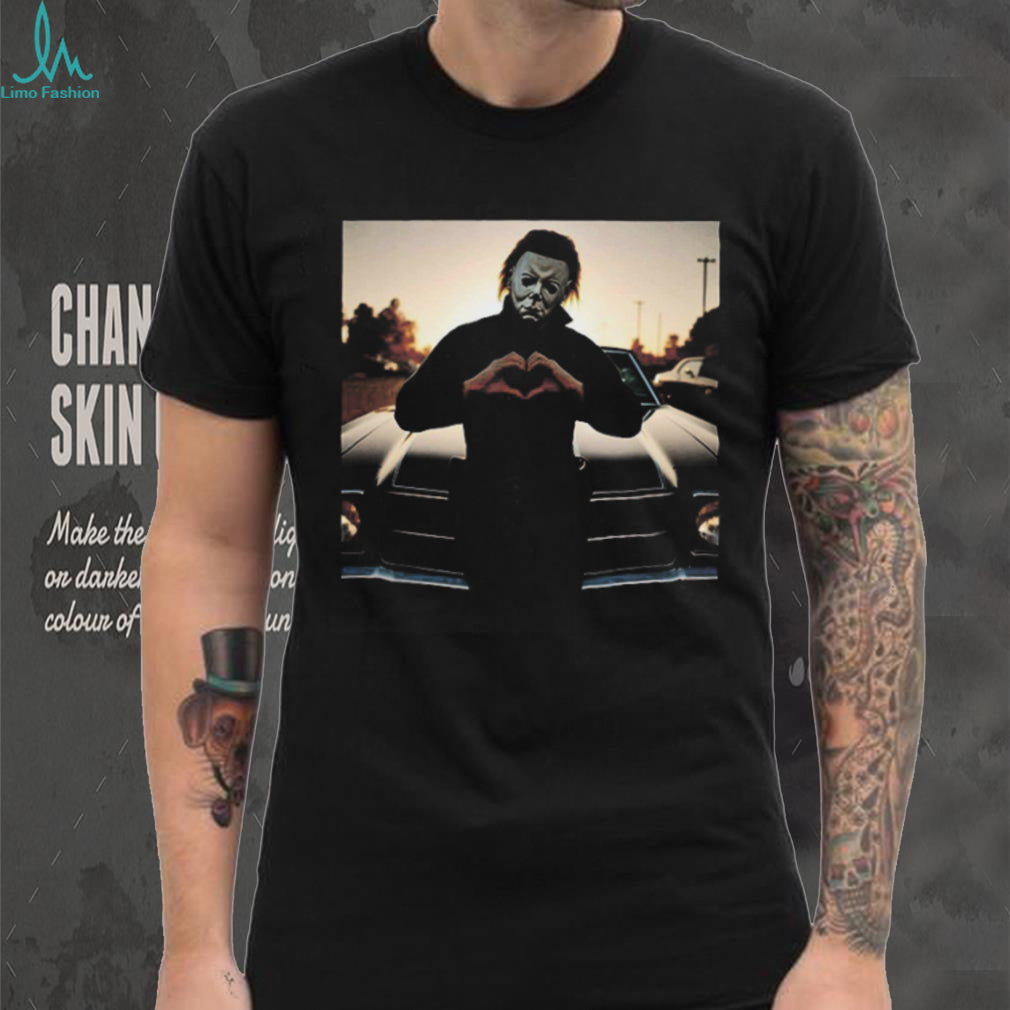 Michael Myers Heart Hands Slasher Movie Parody T Shirt