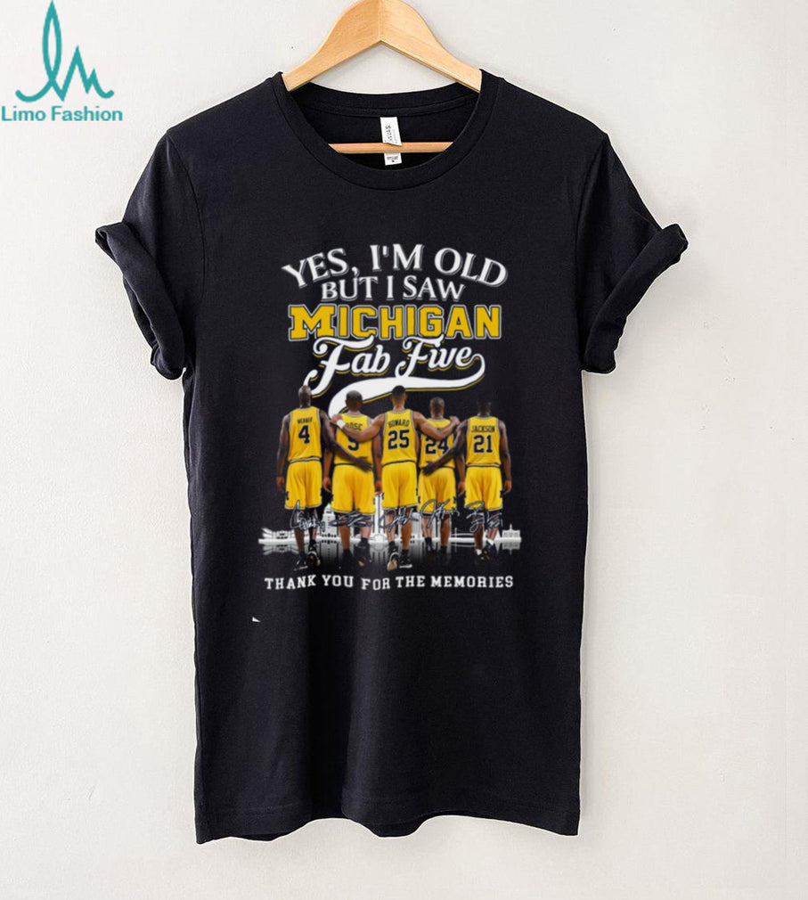 Michigan Fab Five Basketball Legends Signature Skyline T Shirt