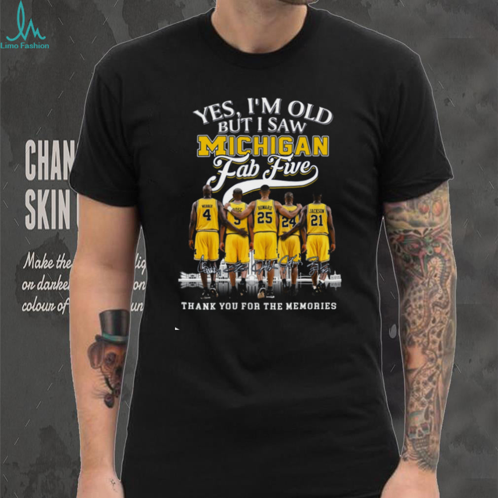 Michigan Fab Five Basketball Legends Signature Skyline T Shirt
