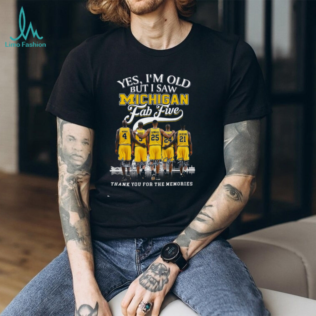 Michigan Fab Five Basketball Legends Signature Skyline T Shirt