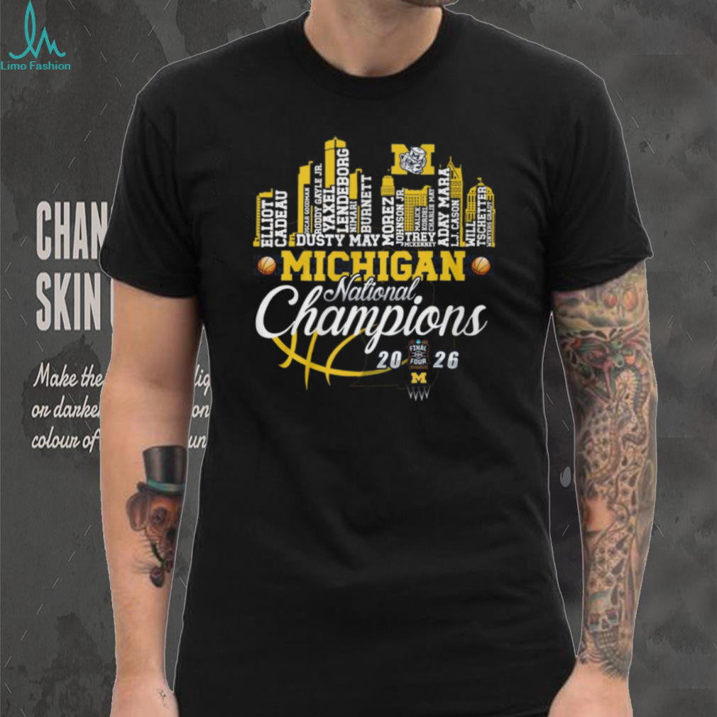 Michigan National Champions 2026 City Skyline Players Name T Shirt
