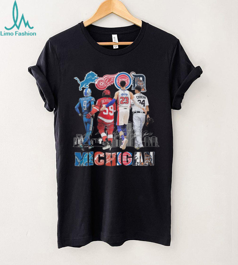 Michigan Sports Stars Signature T Shirt Stafford Bertuzzi Griffin Cabrera