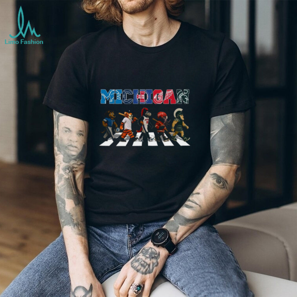 Michigan State & Pro Teams Mascots Abbey Road T Shirt