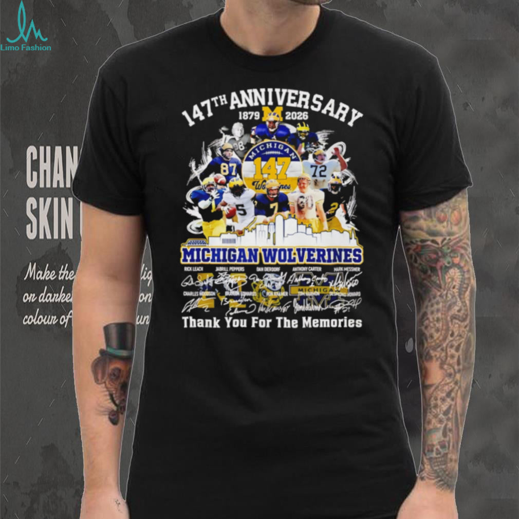Michigan Wolverines 147th Anniversary (1879 2026) Legends Signatures T Shirt
