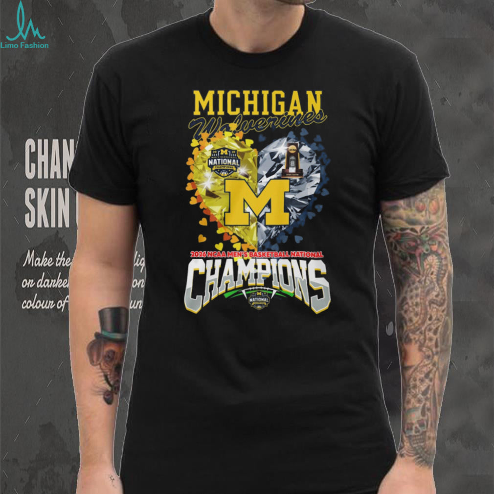 Michigan Wolverines 2024 NCAA Men’s Basketball National Champions Heart T Shirt