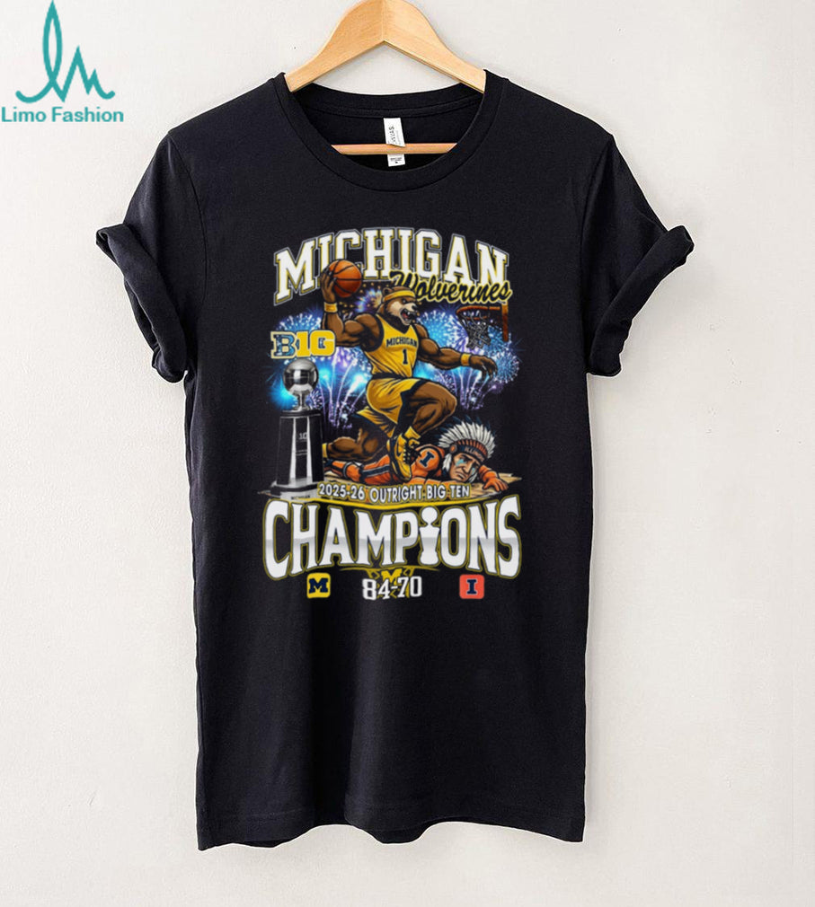 Michigan Wolverines 2025 26 Outright Big Ten Champions Basketball T Shirt