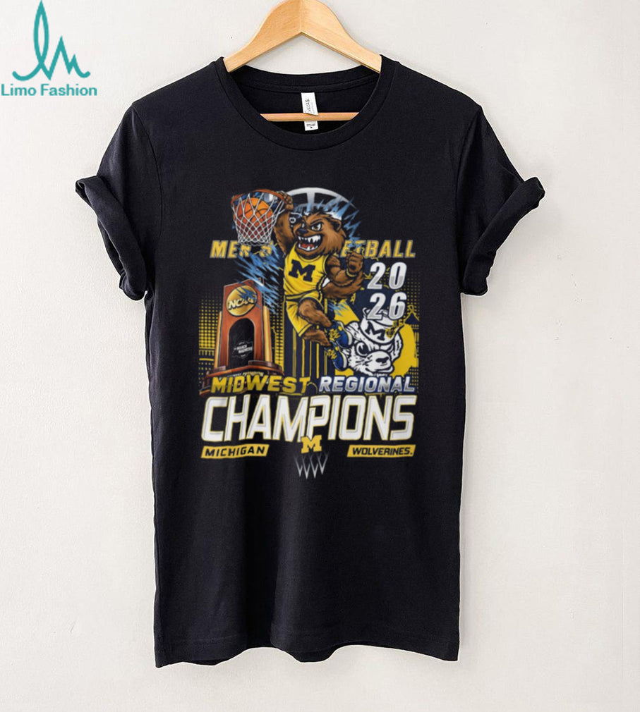 Michigan Wolverines 2026 NCAA Men’s Basketball Midwest Regional Champions T Shirt