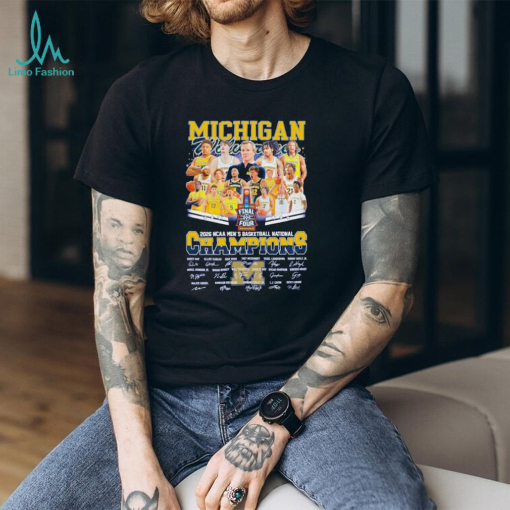 Michigan Wolverines 2026 NCAA Men’s Basketball National Champions Signature T Shirt