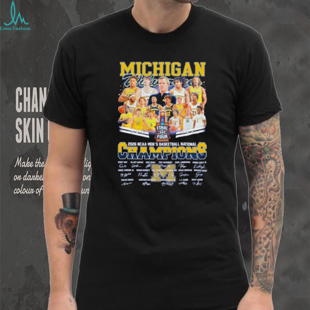 Michigan Wolverines 2026 NCAA Men’s Basketball National Champions Signature T Shirt