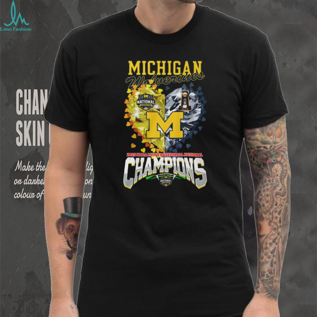 Michigan Wolverines 2026 National Champions Heart Diamond Graphic T Shirt
