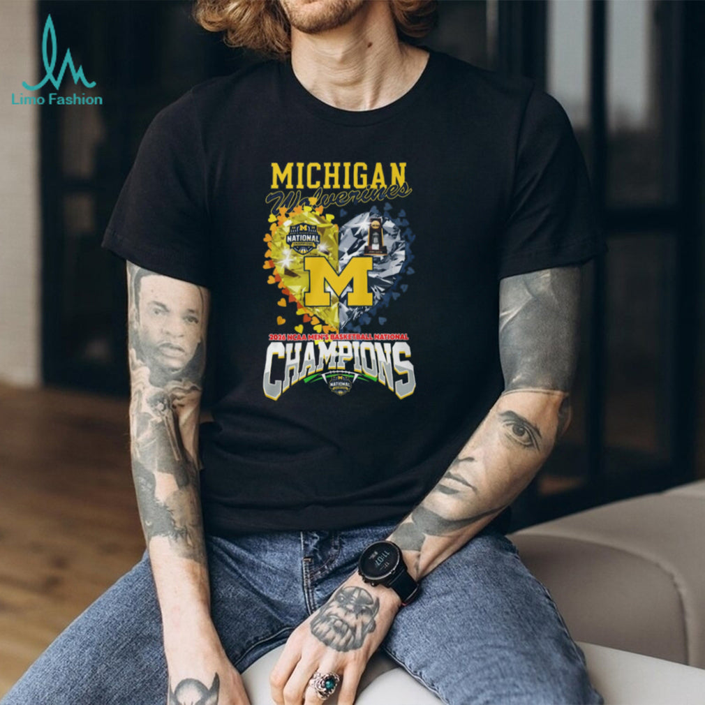 Michigan Wolverines 2026 National Champions Heart Diamond Graphic T Shirt