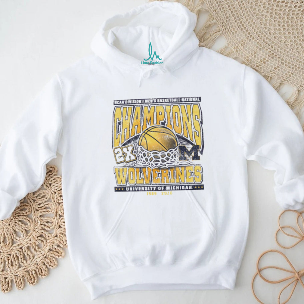 Michigan Wolverines 2X National Champions 1989 2026 Vintage Basketball T Shirt