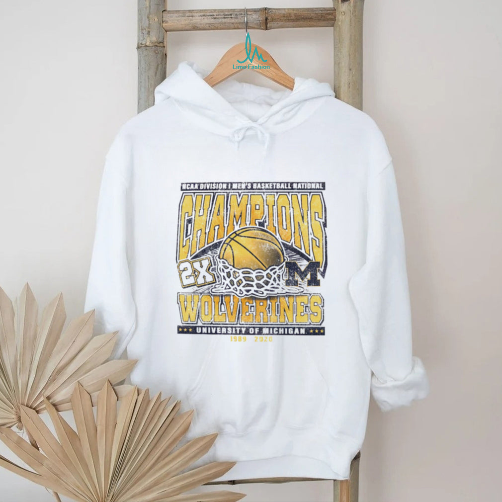Michigan Wolverines 2X National Champions 1989 2026 Vintage Basketball T Shirt