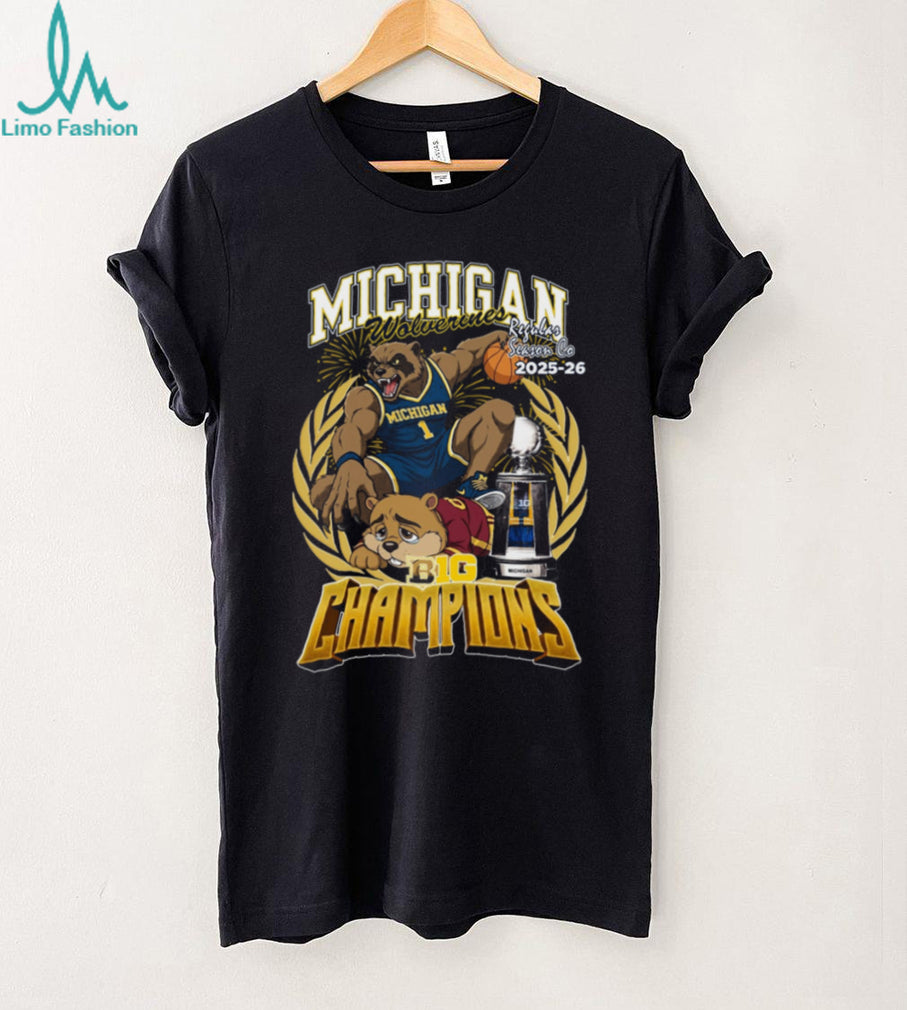 Michigan Wolverines Basketball 2025 26 Big 10 Regular Season Champions Trophy T Shirt