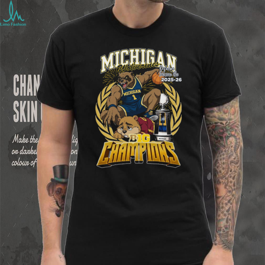 Michigan Wolverines Basketball 2025 26 Big 10 Regular Season Champions Trophy T Shirt