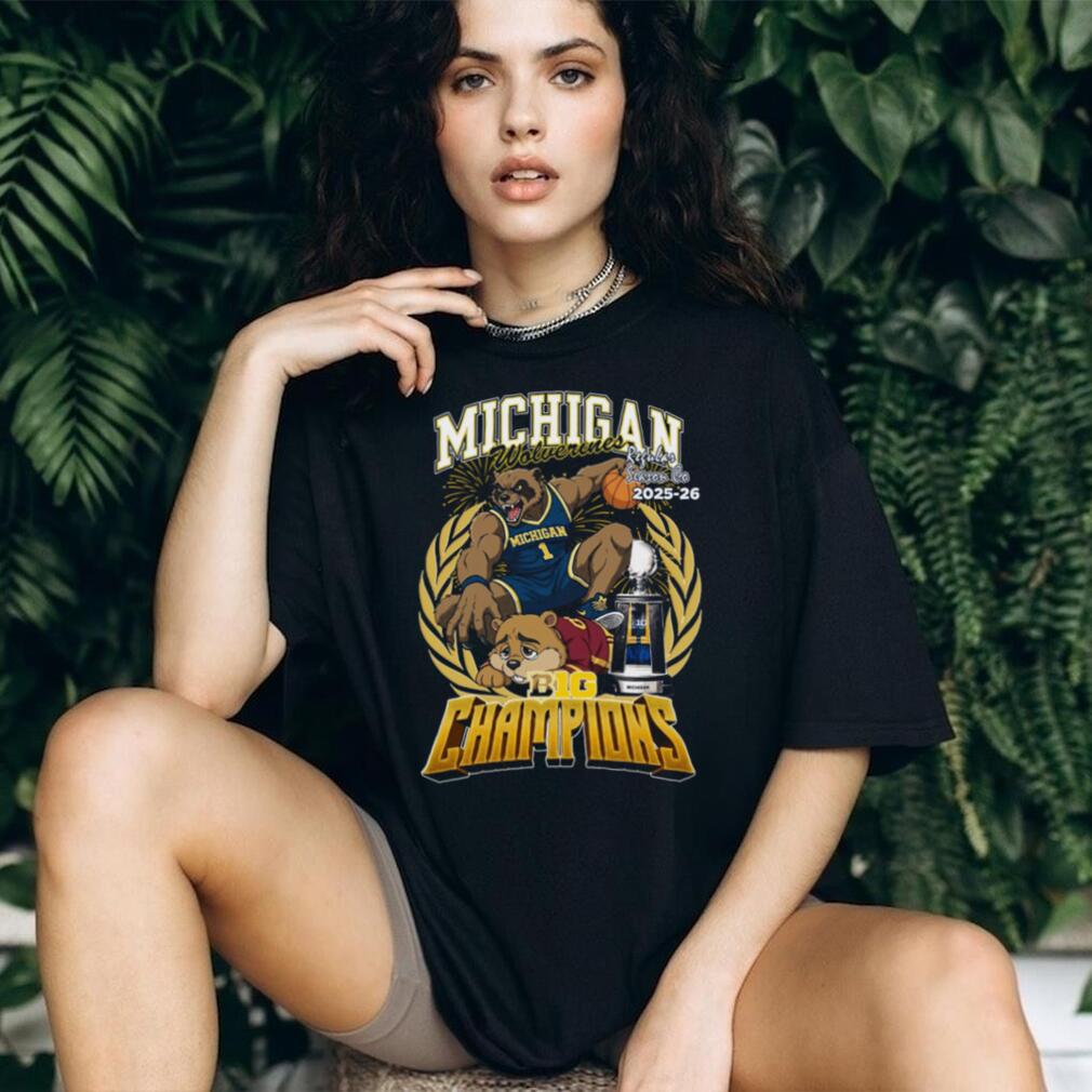 Michigan Wolverines Basketball 2025 26 Big 10 Regular Season Champions Trophy T Shirt
