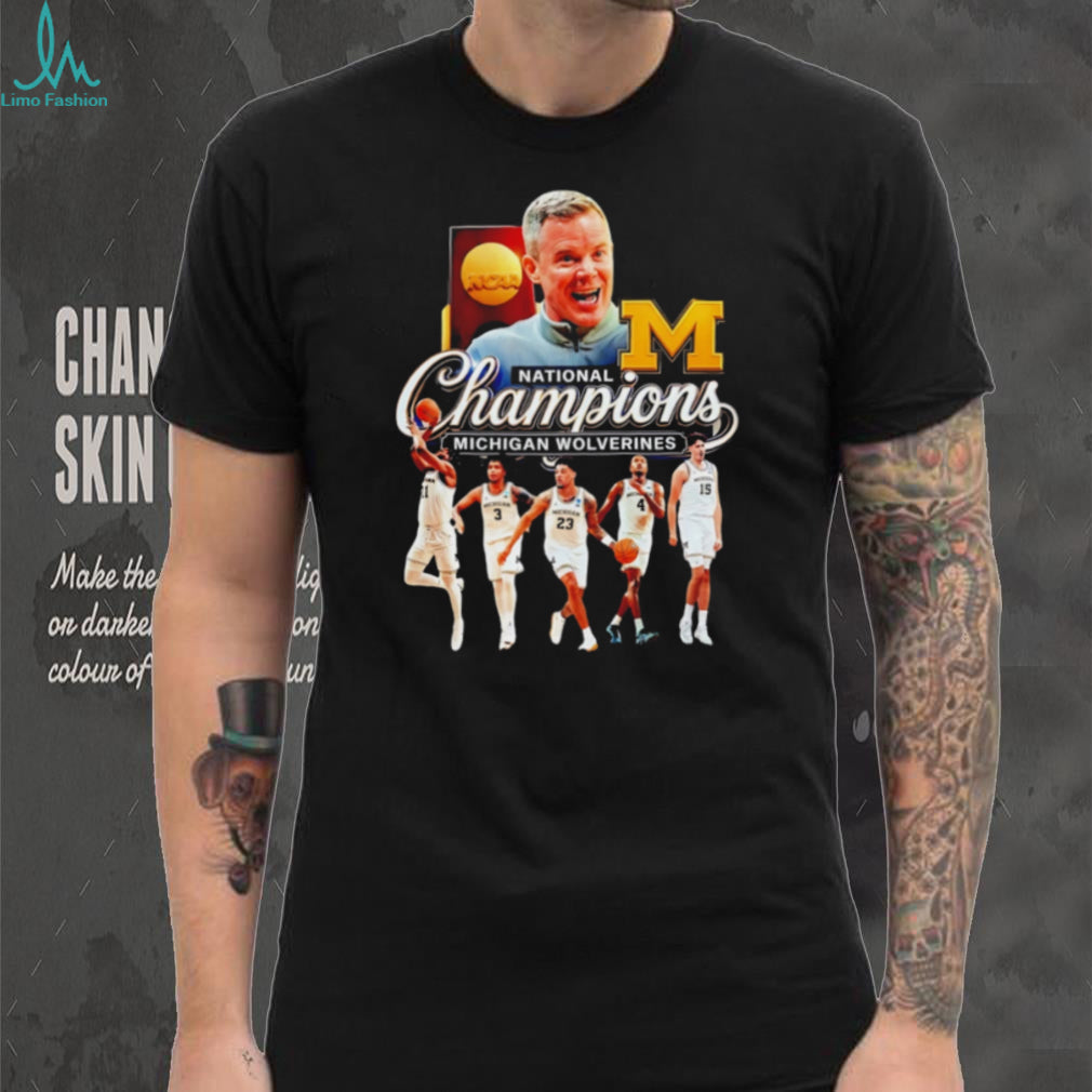 Michigan Wolverines Basketball National Champions Coach and Players Graphic T Shirt