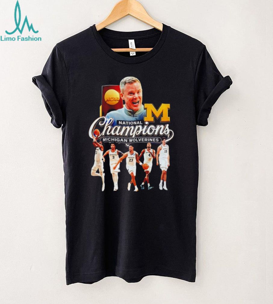 Michigan Wolverines Basketball National Champions Coach and Players Graphic T Shirt