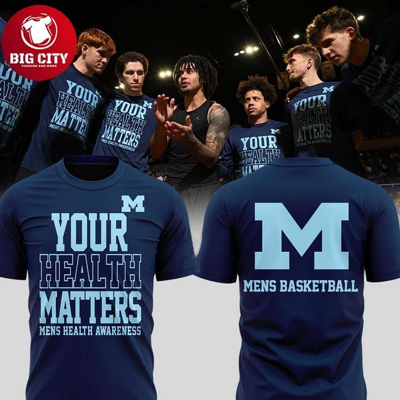 Michigan Wolverines Basketball Your Health Matter 2026 Tribute Two Sided Shirt
