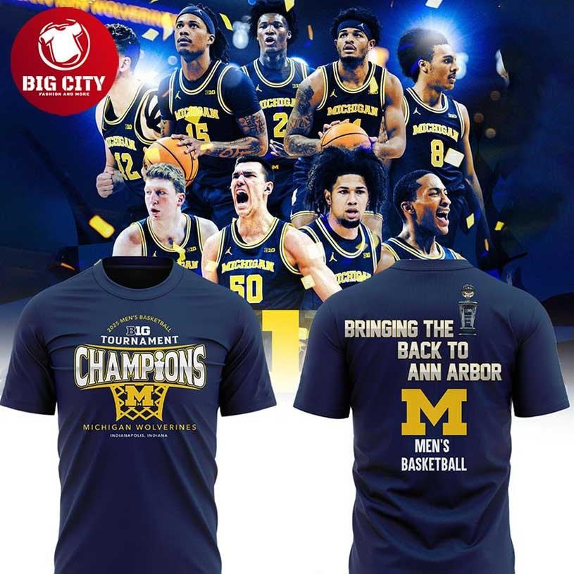 Michigan Wolverines Big10 Tournament 2026 Champions Two Sided Shirt
