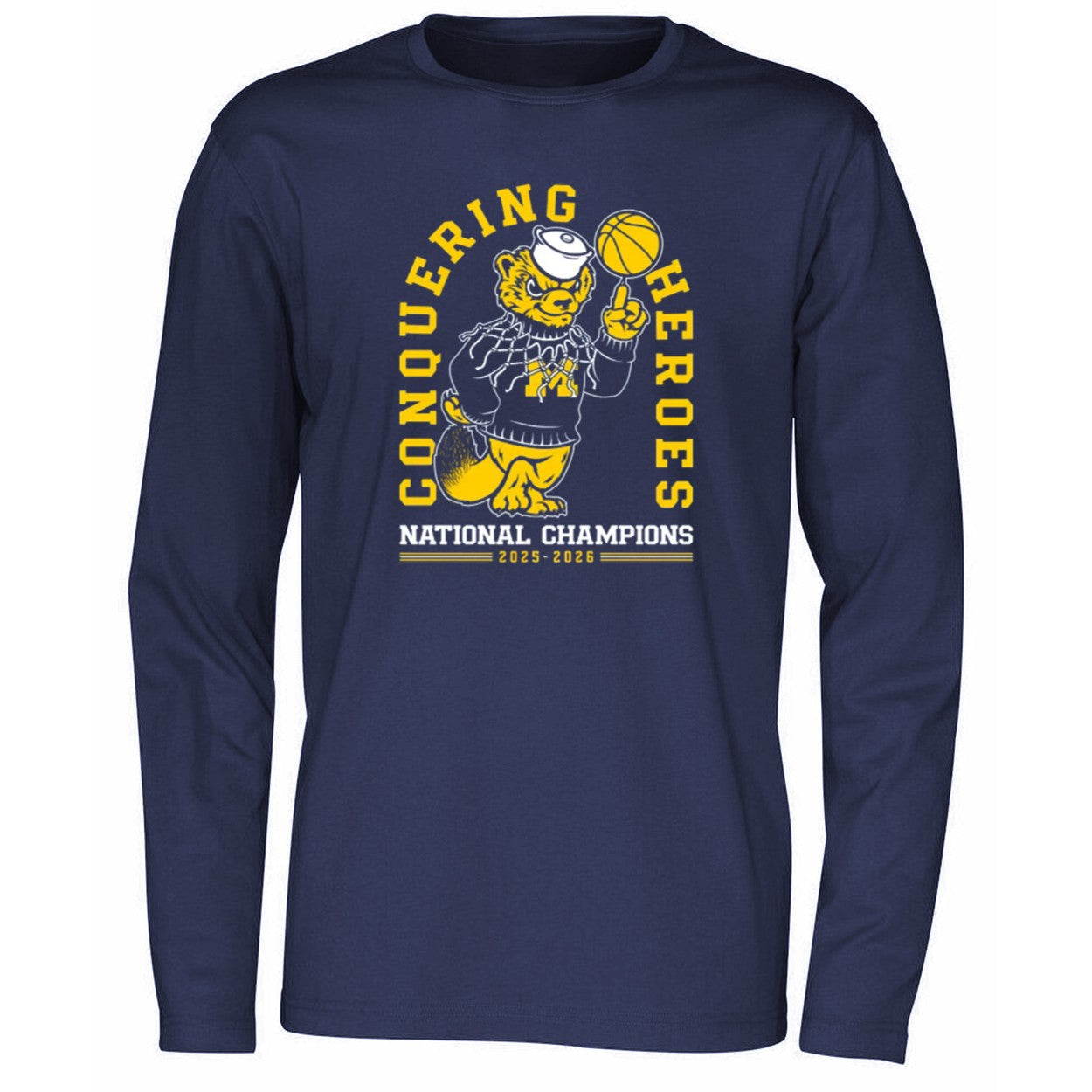 Michigan Wolverines Conquering Heroes National Champions 2025-2026 Shirt
