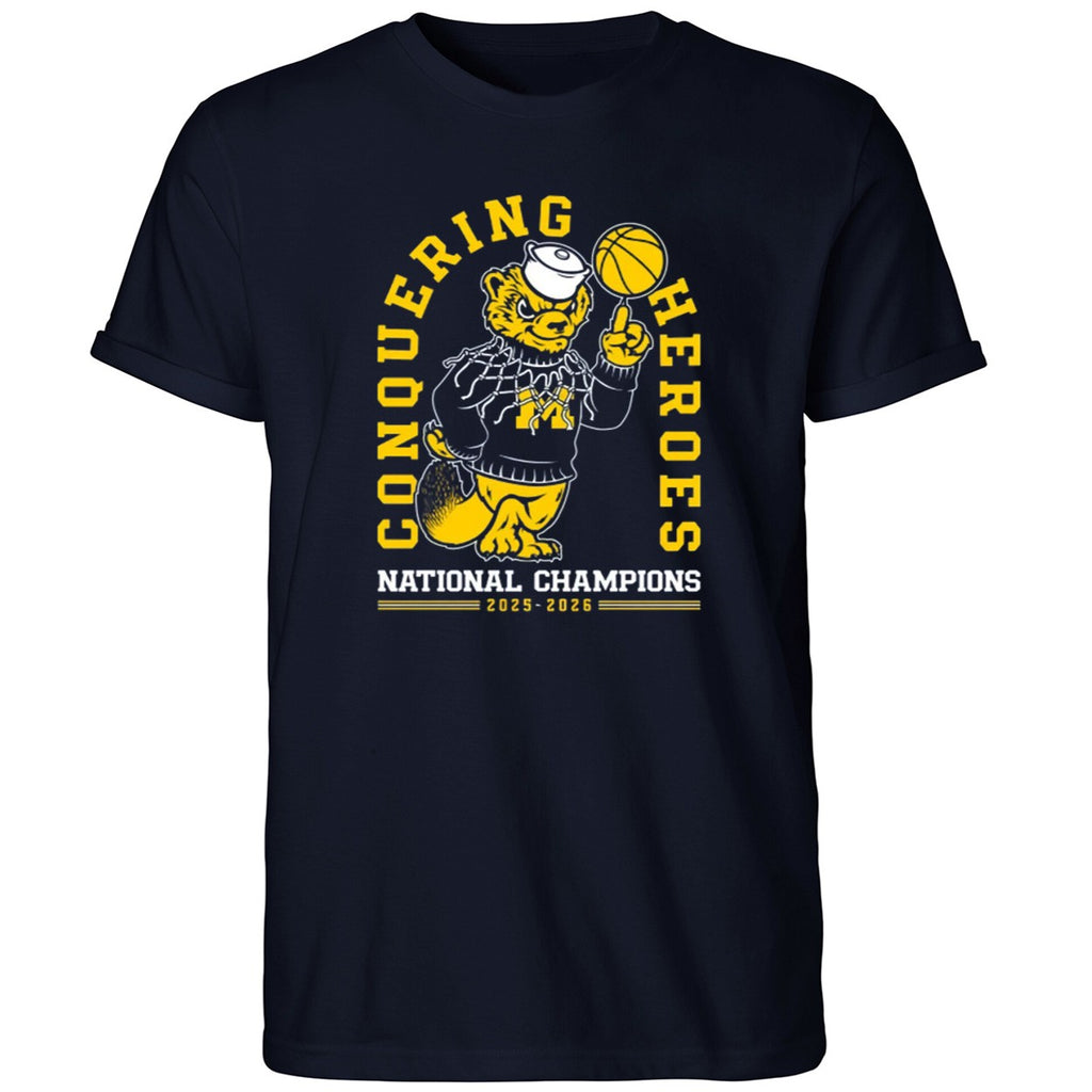 Michigan Wolverines Conquering Heroes National Champions 2025-2026 Shirt