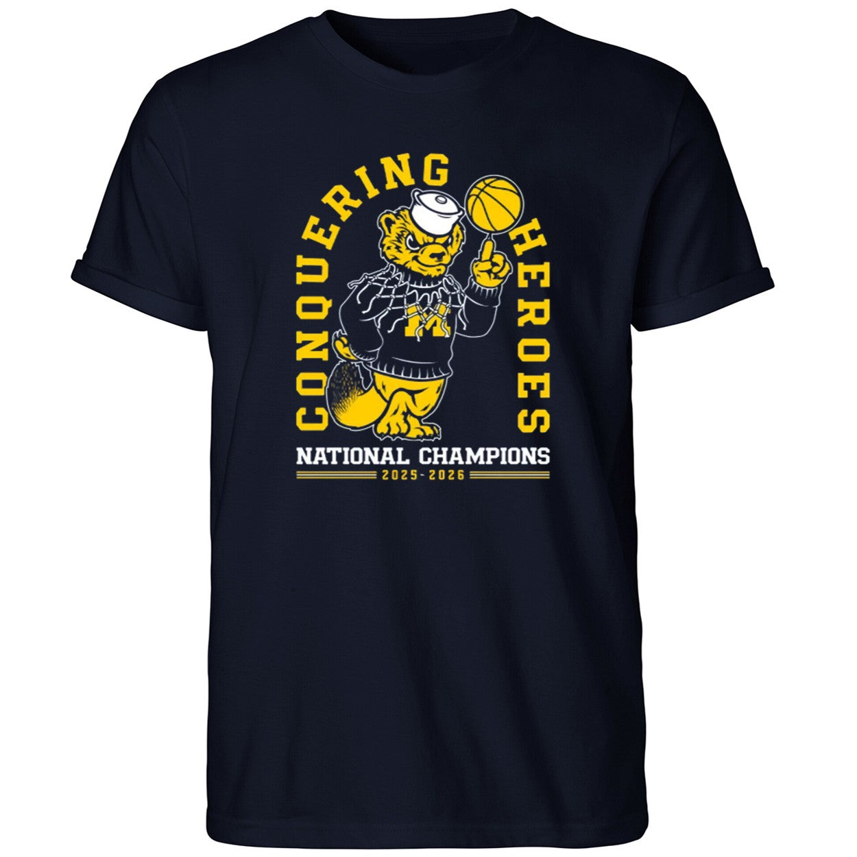 Michigan Wolverines Conquering Heroes National Champions 2025-2026 Shirt