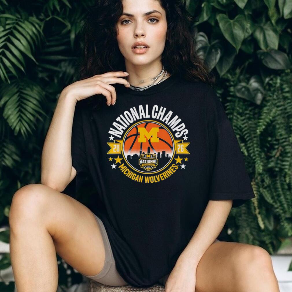 Michigan Wolverines National Champs 2026 Basketball Circular Crest T Shirt