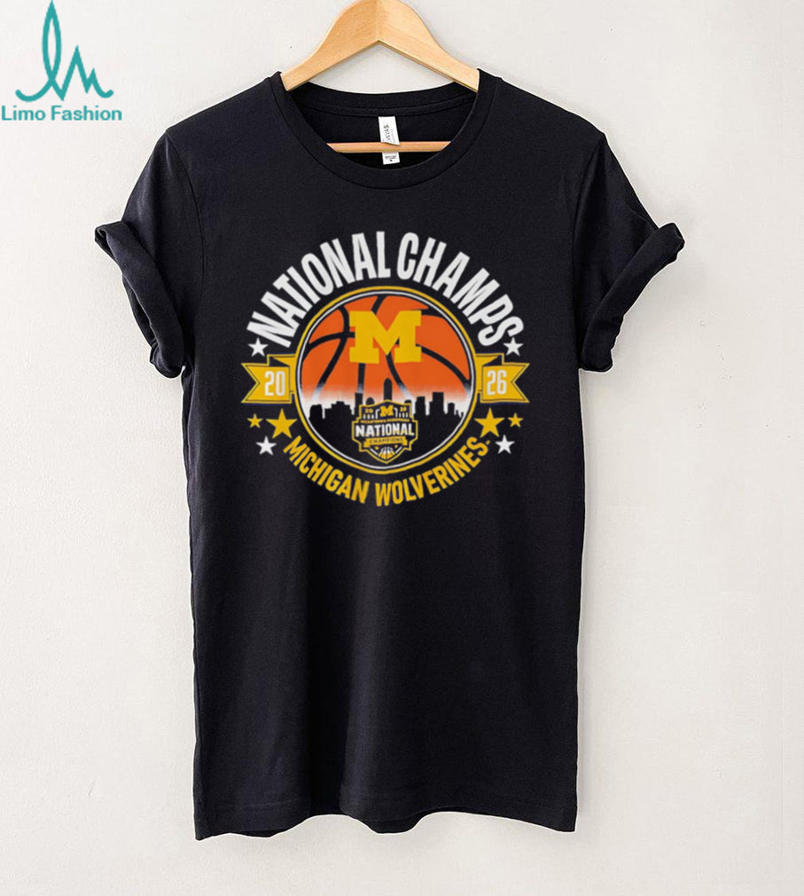 Michigan Wolverines National Champs 2026 Basketball Circular Crest T Shirt