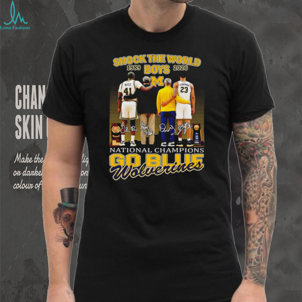 Michigan Wolverines “Shock The World” 1989 2026 National Champions Basketball Tribute T Shirt