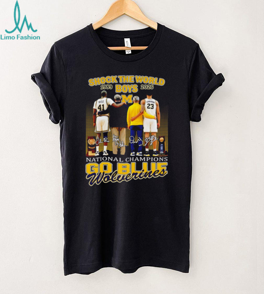 Michigan Wolverines “Shock The World” 1989 2026 National Champions Basketball Tribute T Shirt