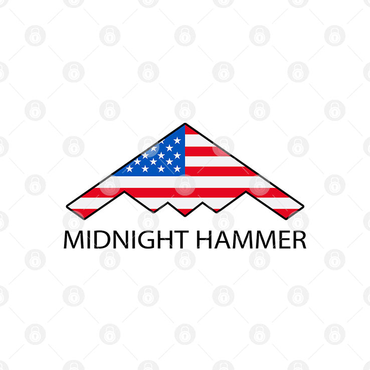 Midnight Hammer B-2 Stealth Jet American Flag T Shirt