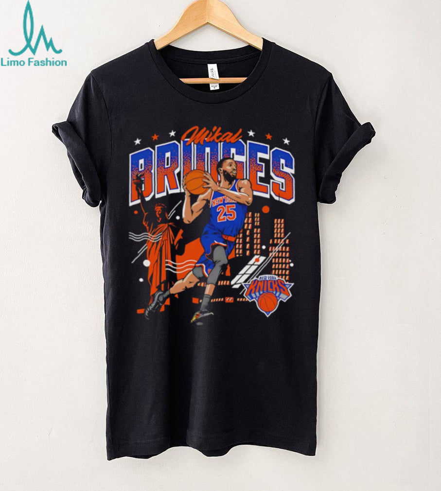 Mikal Bridges New York Basketball Icon Vintage Style Graphic T Shirt