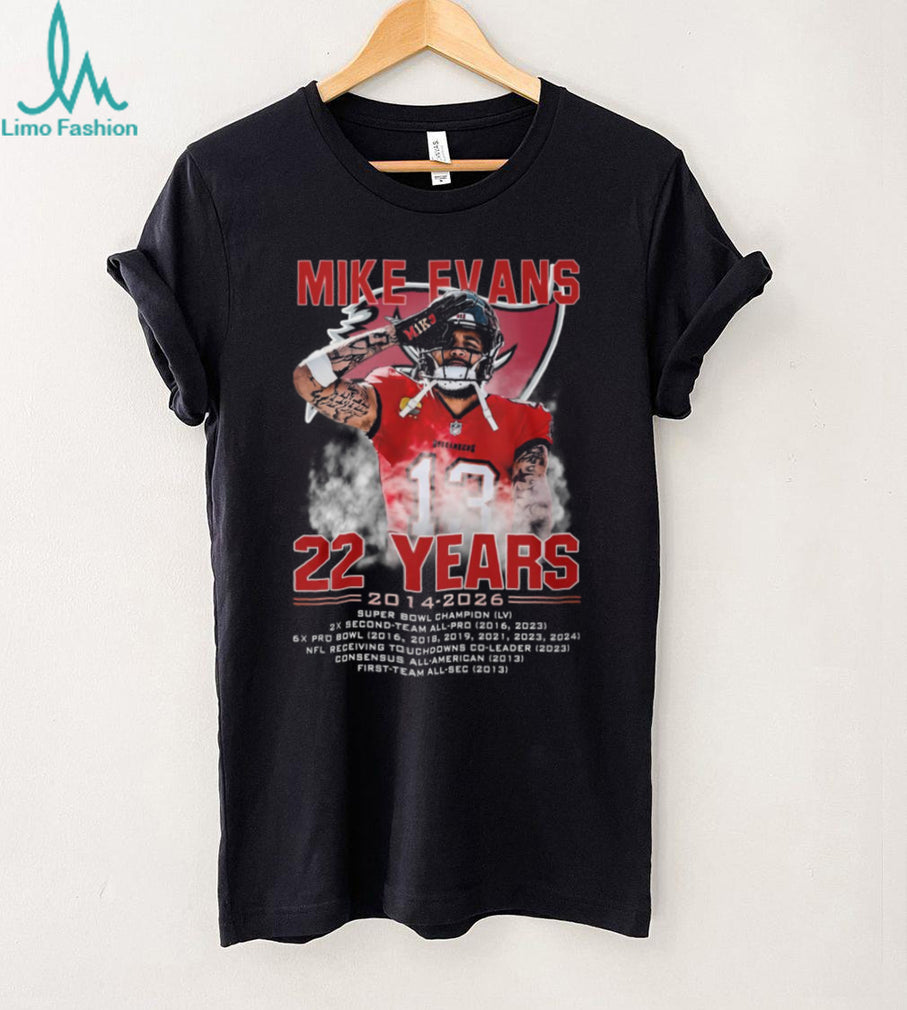 Mike Evans Tampa Bay Buccaneers 22 Years 2014 2026 Career Stats Tribute T Shirt