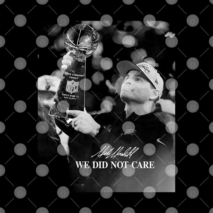 Mike Macdonald Champion Football We Did Not Care T Shirt