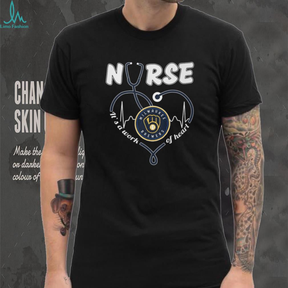 Milwaukee Baseball Nurse T Shirt It’s A Work Of Heart Stethoscope Design