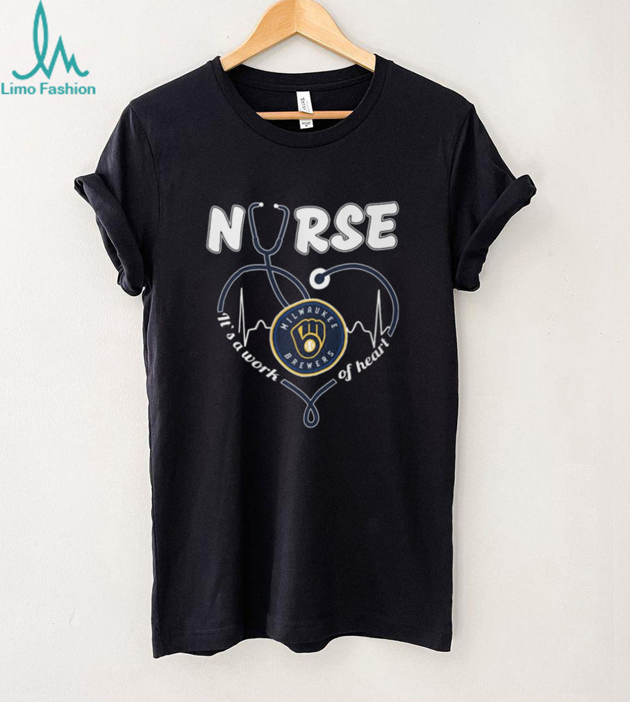 Milwaukee Baseball Nurse T Shirt It’s A Work Of Heart Stethoscope Design