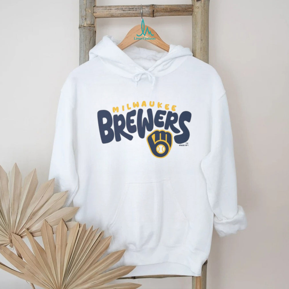 Milwaukee Brewers M Glove Logo Retro Oatmeal Crewneck