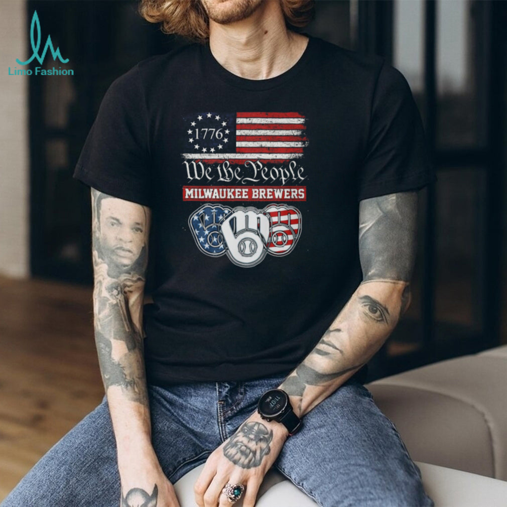 Milwaukee Brewers We The People 1776 Patriotic American Flag T Shirt