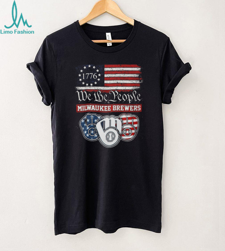 Milwaukee Brewers We The People 1776 Patriotic American Flag T Shirt