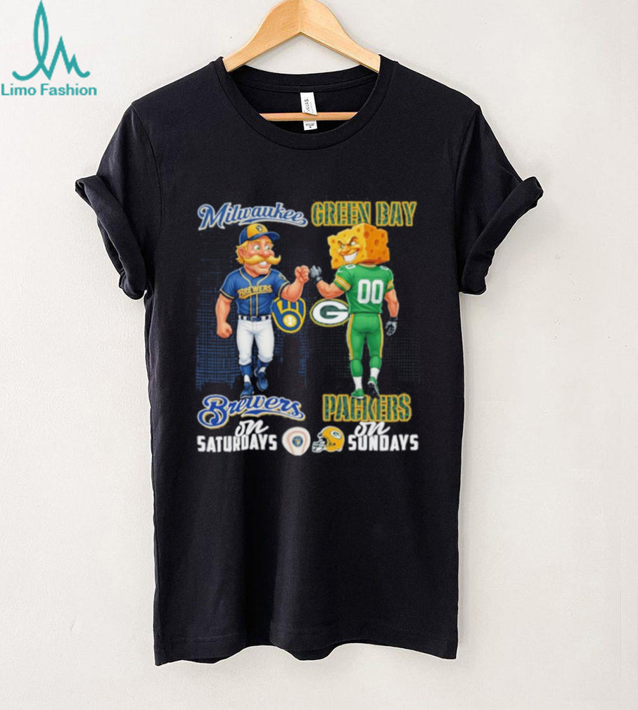 Milwaukee Brewers on Saturdays Green Bay Packers on Sundays Wisconsin Fan T Shirt