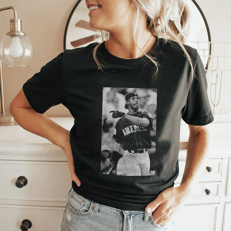 Mina Kimes Wearing Ken Griffey Jr Baseball Poster Shirt