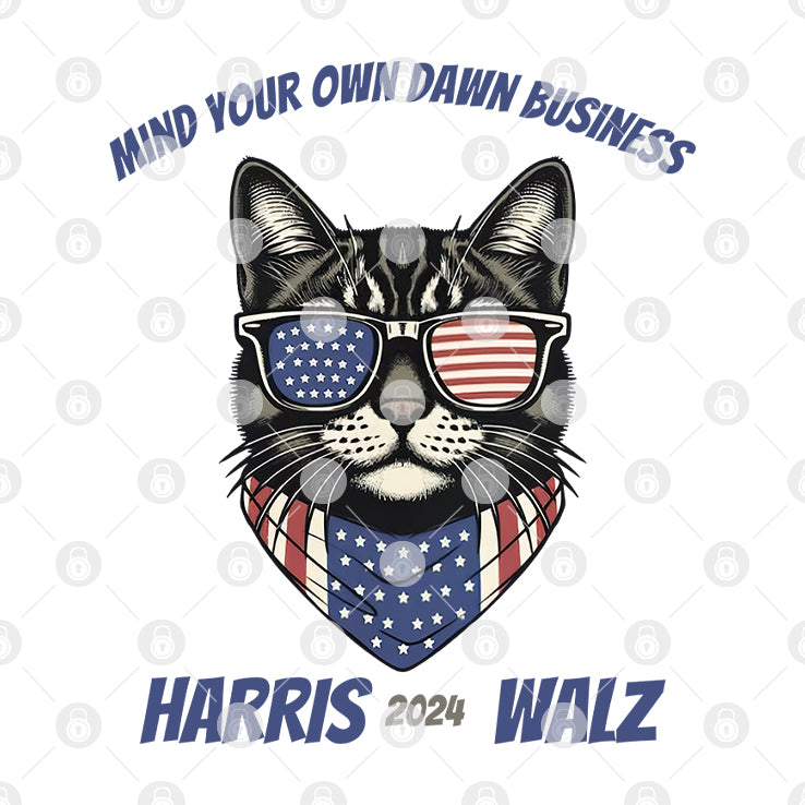 Mind Your Own Damn Business Harris Walz Cat Lady Shirt